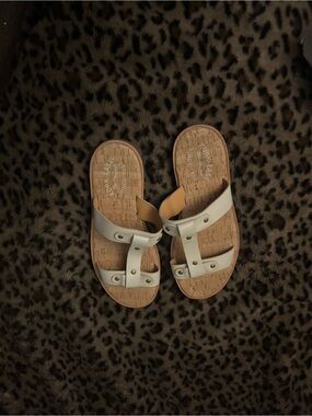 Kork-Ease Kids White Strappy Cork-Style Sandals